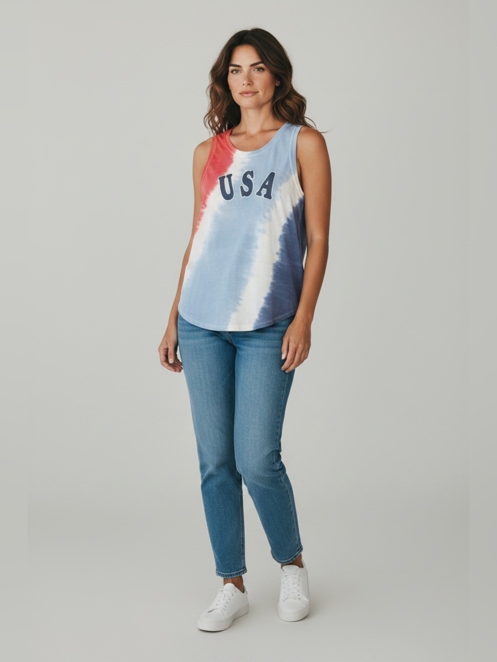 Way to Celebrate Patriotic USA Sleeveless T Shit Size L Women 250 Birthday